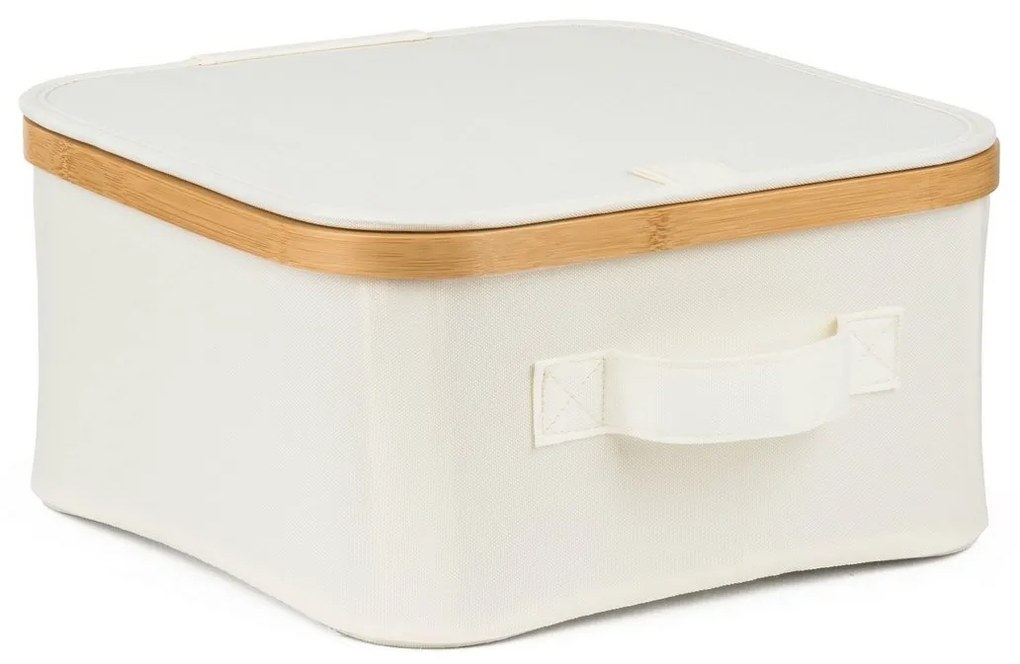 Pojemnik do przechowywania G21 30 x 30 x 15 cm, bambusowy z pokrywką, beżowy