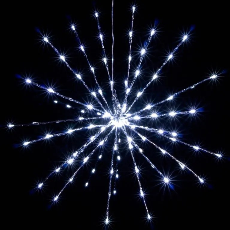 Świąteczne LED oświetlenie - deszcz meteorów, zimna biała