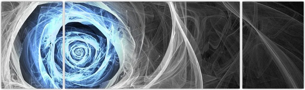 Obraz - Abstrakcyjny niebieski róż (170x50 cm)