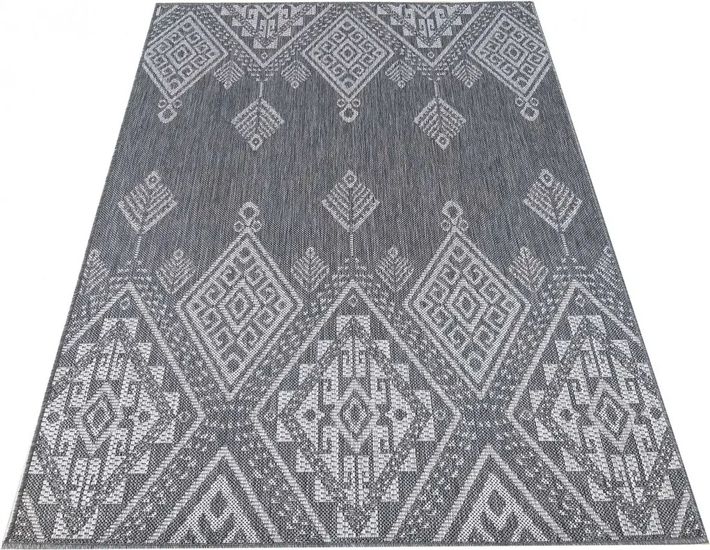 Szary dywan sznurkowy w stylu boho G0-N54