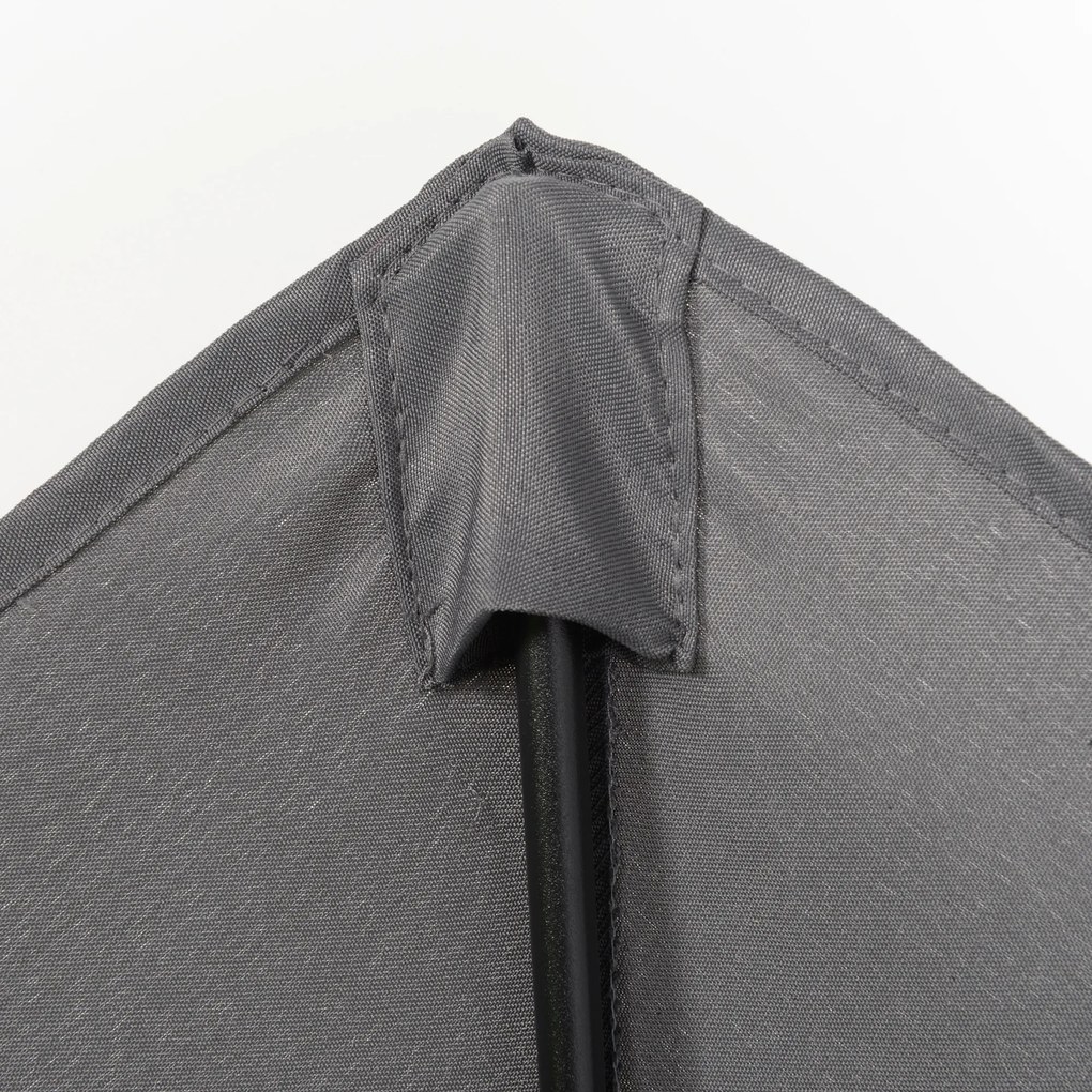 Outsunny Parasol Ø196 cm, Parasol z Funkcją Połamania, Sześciokątny Parasol Balkonowy dla Plaży i Ogrodu, Ciemnoszary