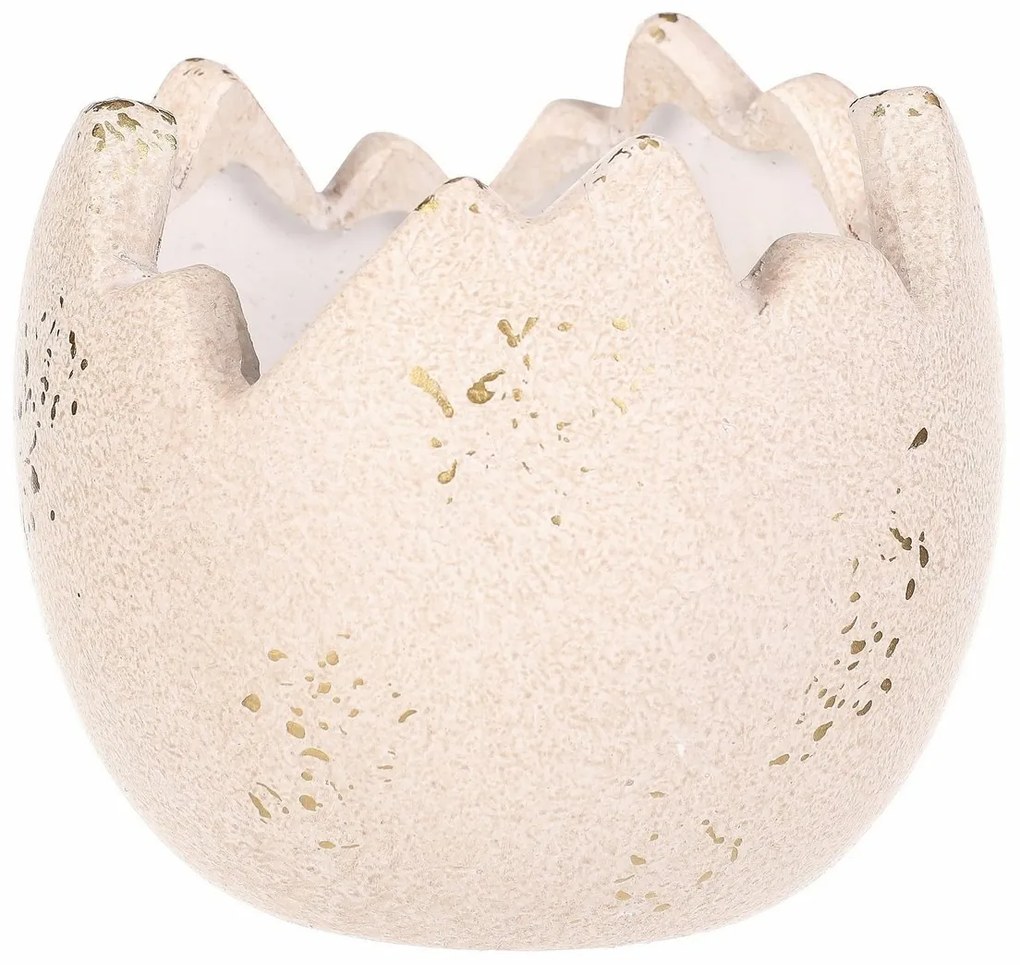 Ceramiczny pojemnik na kwiaty Muszla stojąca, 13 x13 x 11 cm