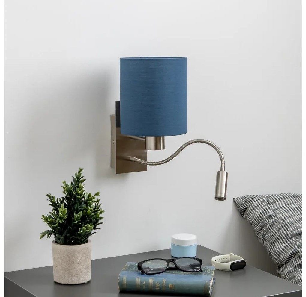 Brilagi - LED Kinkiet NUBILA 1xE27/25W/230V+ LED/3W chrom/ciemnoniebieski