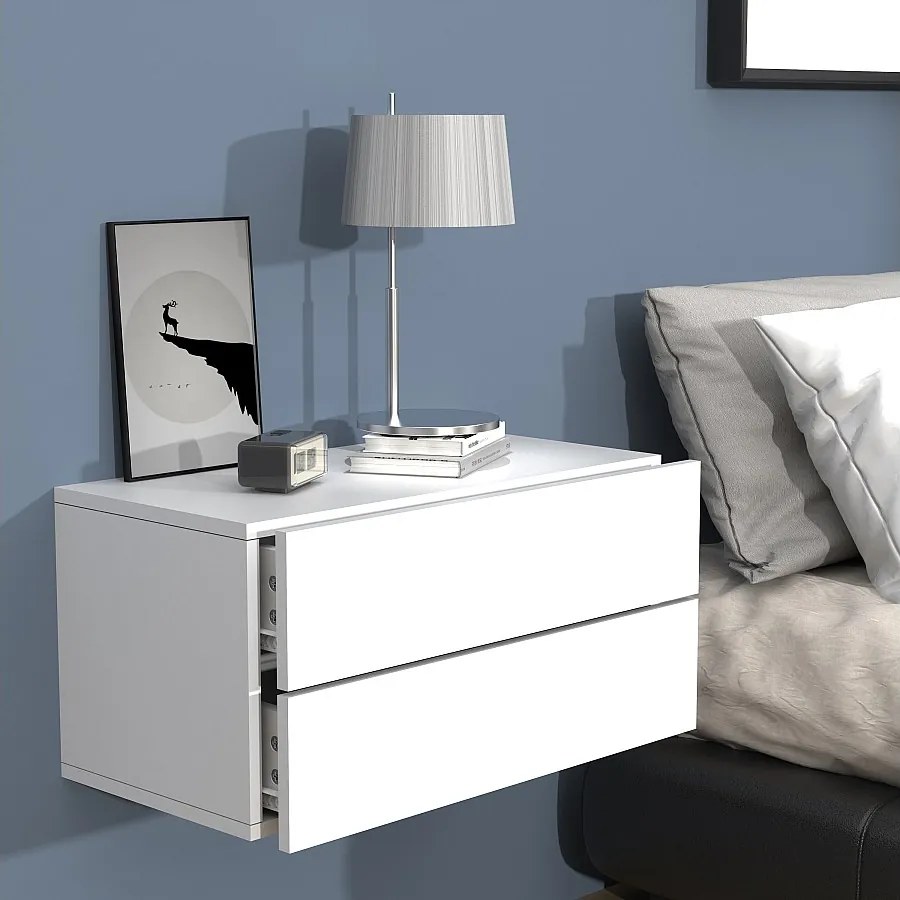 Drewniana ściana wisząca stolik nocny Usal L 60 cm