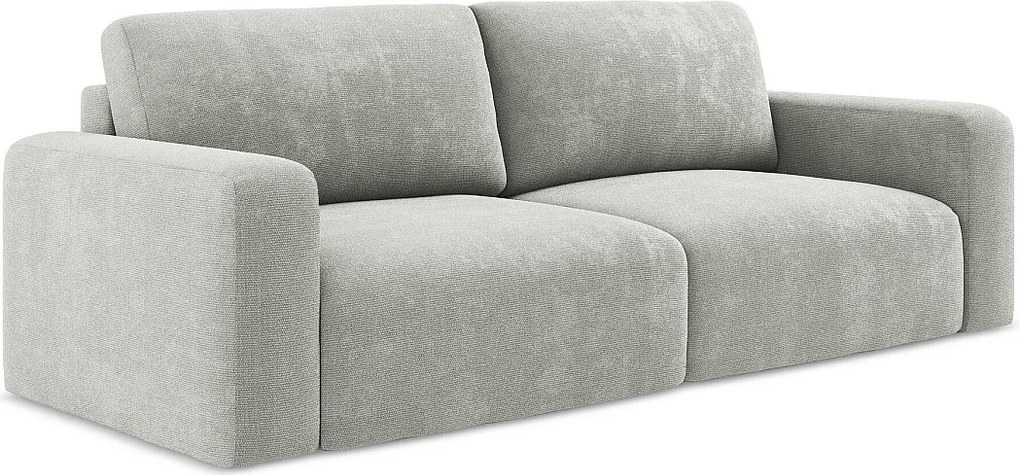 Kanapa 3-osobowa z funkcją spania - z tkaniny szenilowej - jasny szary - KONA