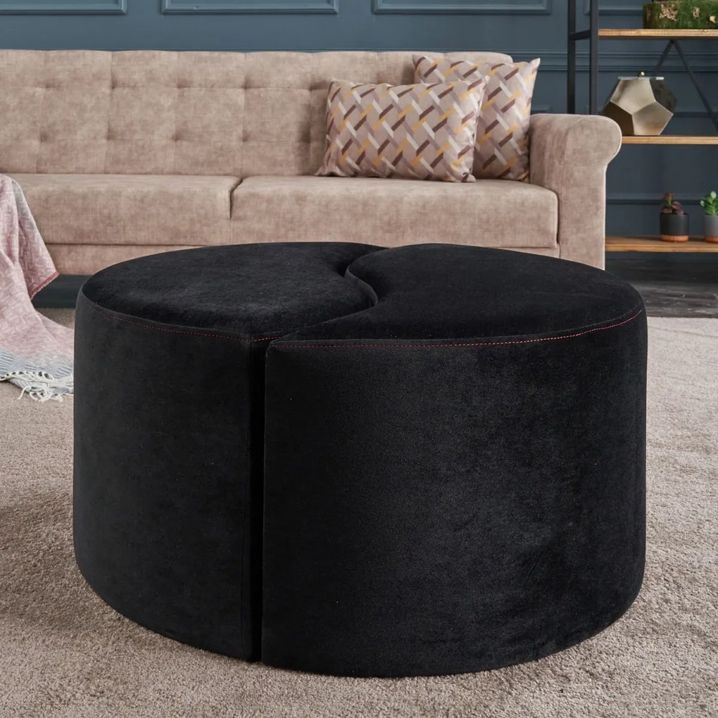 Stołek Alis Pouf Czarny