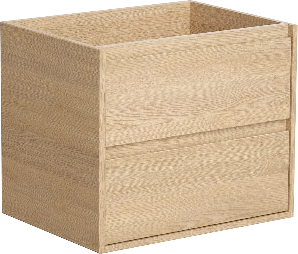 Szafka łazienkowa wisząca   pod umywalkę - Okleina dębowa - 60 cm - MILIPAM