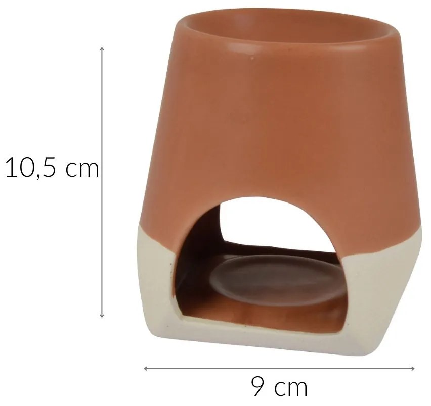 Ceramiczny kominek na tealight i wosk zapachowy, 10,5 cm
