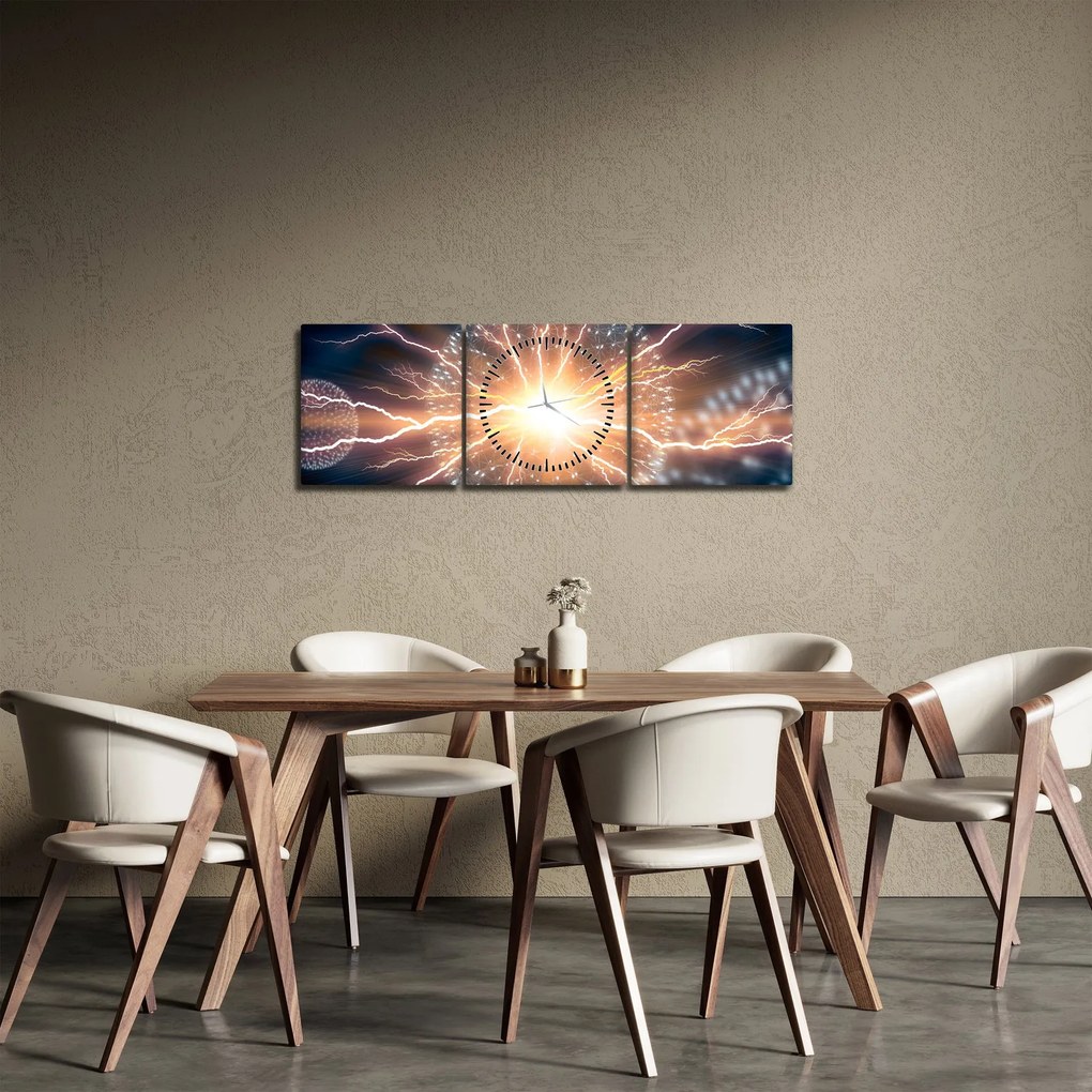 Obraz - Atom (z zegarem) (90x30 cm)