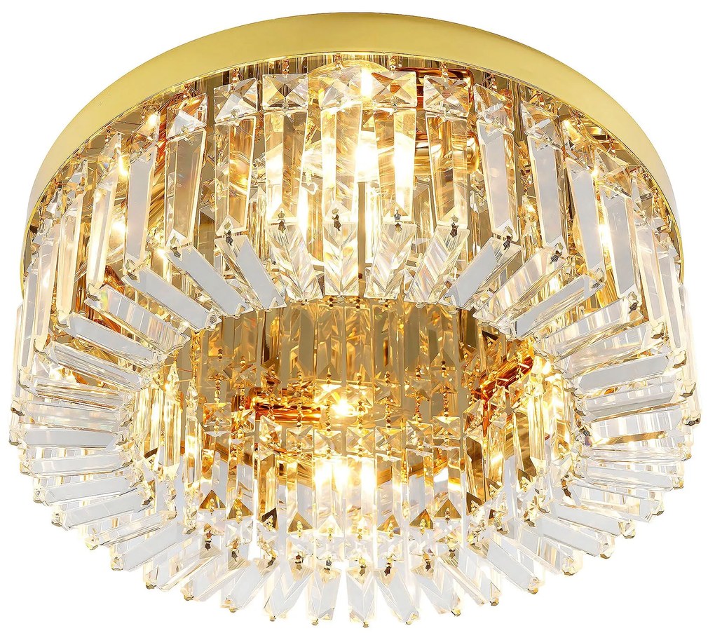 LAMPA KRYSZTAŁOWA PLAFON APP1729-8C 60 cm ZŁOTA