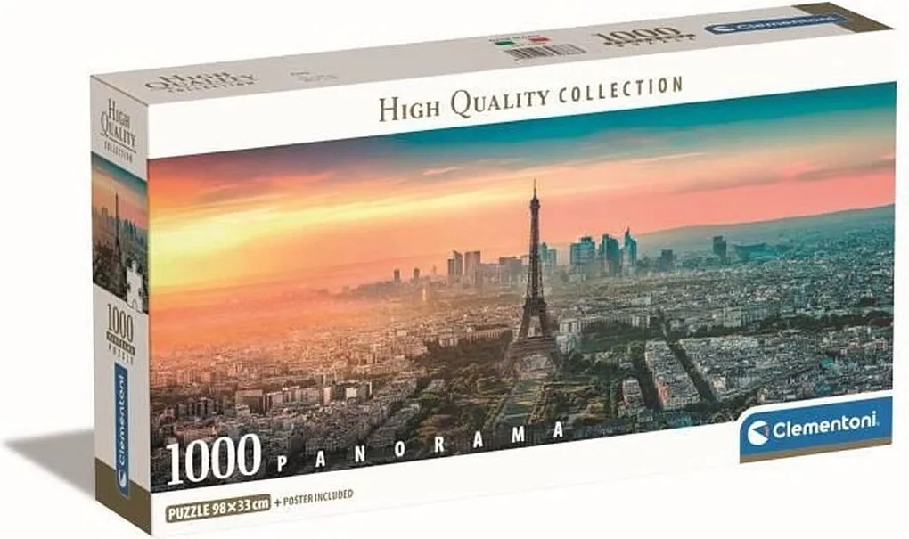 Puzzle Clementoni Panorama Paryż 1000 elementów 70x50 cm, poziomy format, wysokiej jakości wielokolorowy nadruk