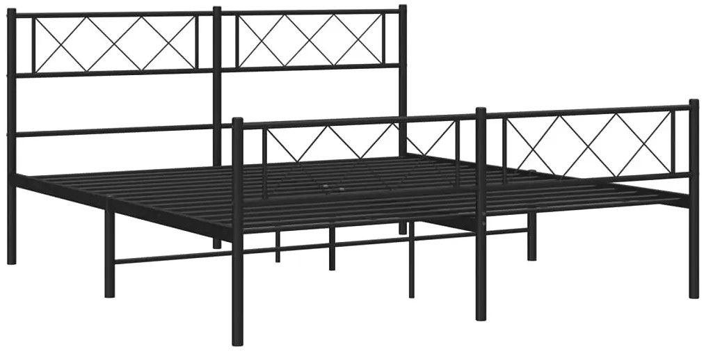 Czarne industrialne łóżko z metalu 140x200cm F4-S98