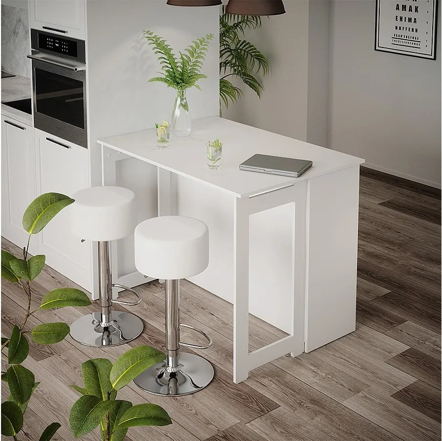 Zestaw stołu barowego biały 116x37x90.5 dominic