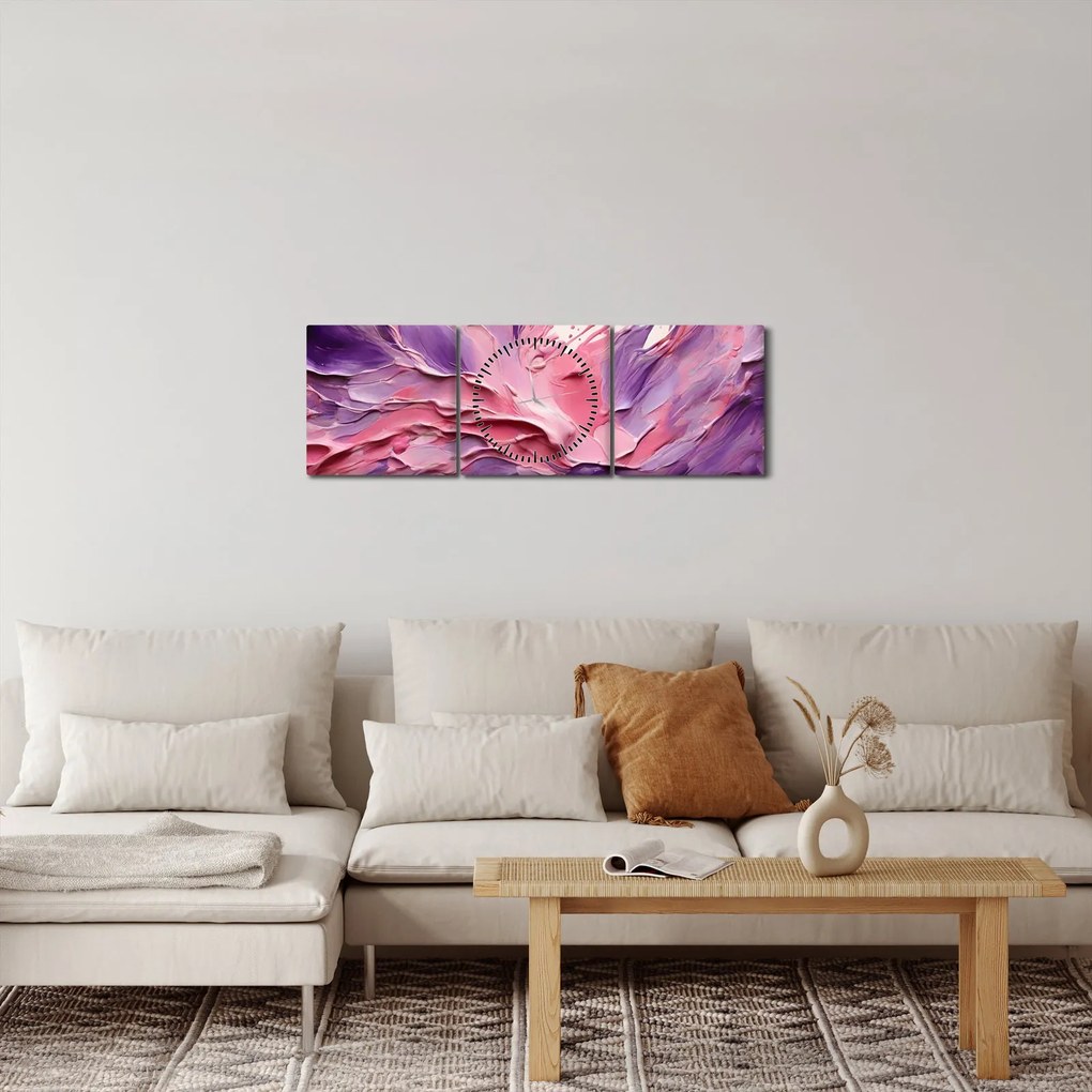 Obraz - Romantyczna abstrakcja (z zegarem) (90x30 cm)