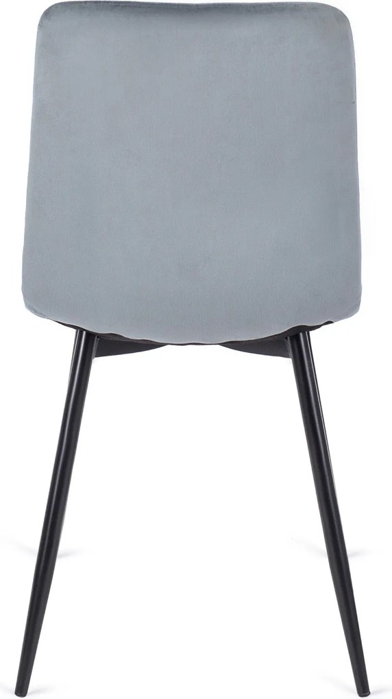 Krzesło Tapicerowane do Salonu ROBIN Szare Welurowe Nowoczesne Loft