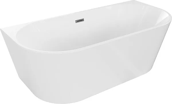Mexen Oval wanna wolnostojąca przyścienna 140 x 75 cm, biała, przelew gun metal - 52671407500-95