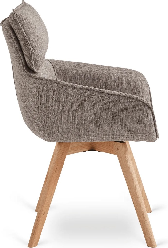 Krzesło Tapicerowane Obrotowe DIAS Brązowe Nowoczesne