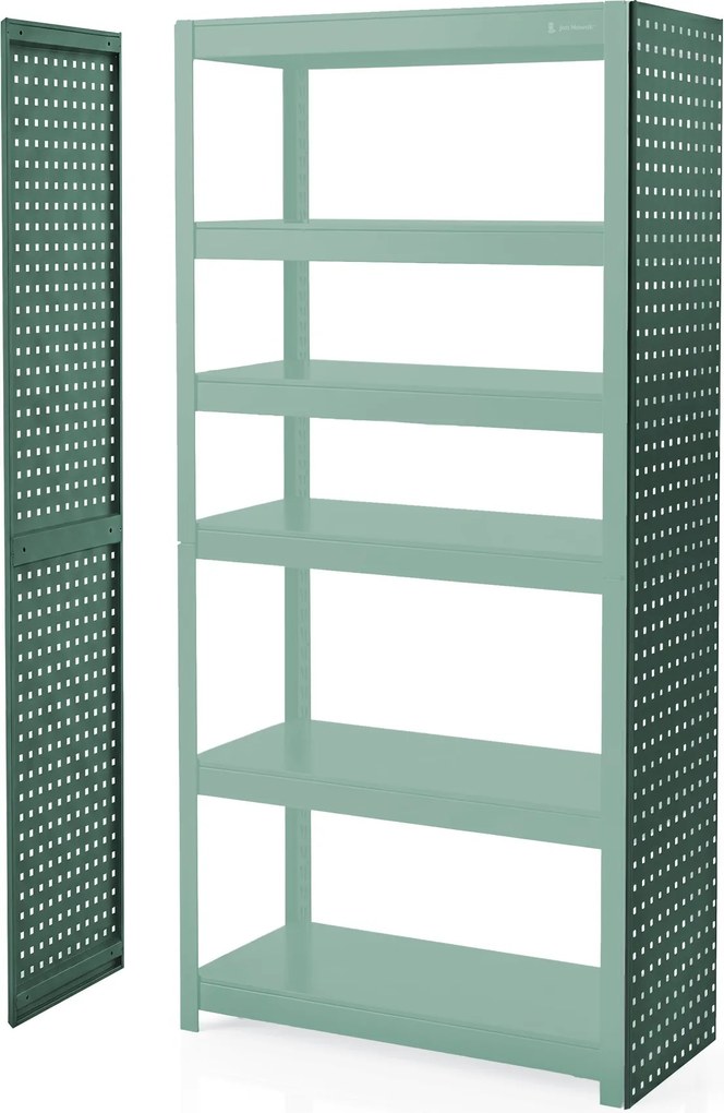 Tablica perforowana do regału: 2 sztuki zielona, 1800x20x420 mm: JOHNNY