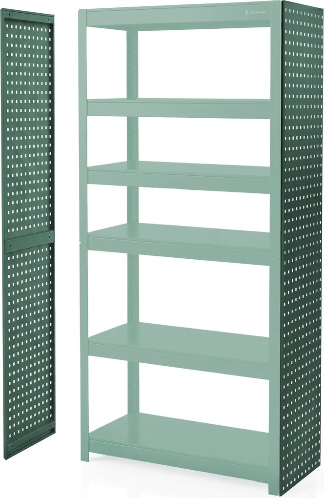 Tablica perforowana do regału zielona: JOHNNY, 2 sztuki, 1800 x 20 x 420 mm