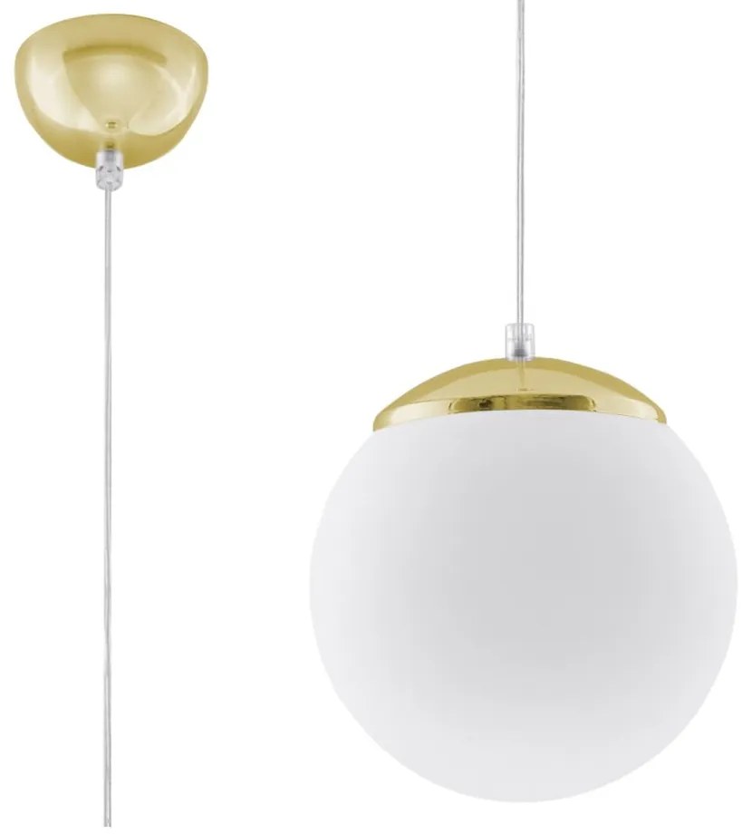 Lampa wisząca w kolorze złota ze szklanym kloszem ø 20 cm Cezab – Nice Lamps