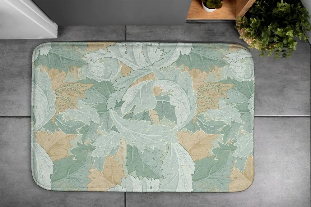 Antypoślizgowy dywanik łazienkowy Antypoślizgowy dywanik łazienkowy Liście rośliny