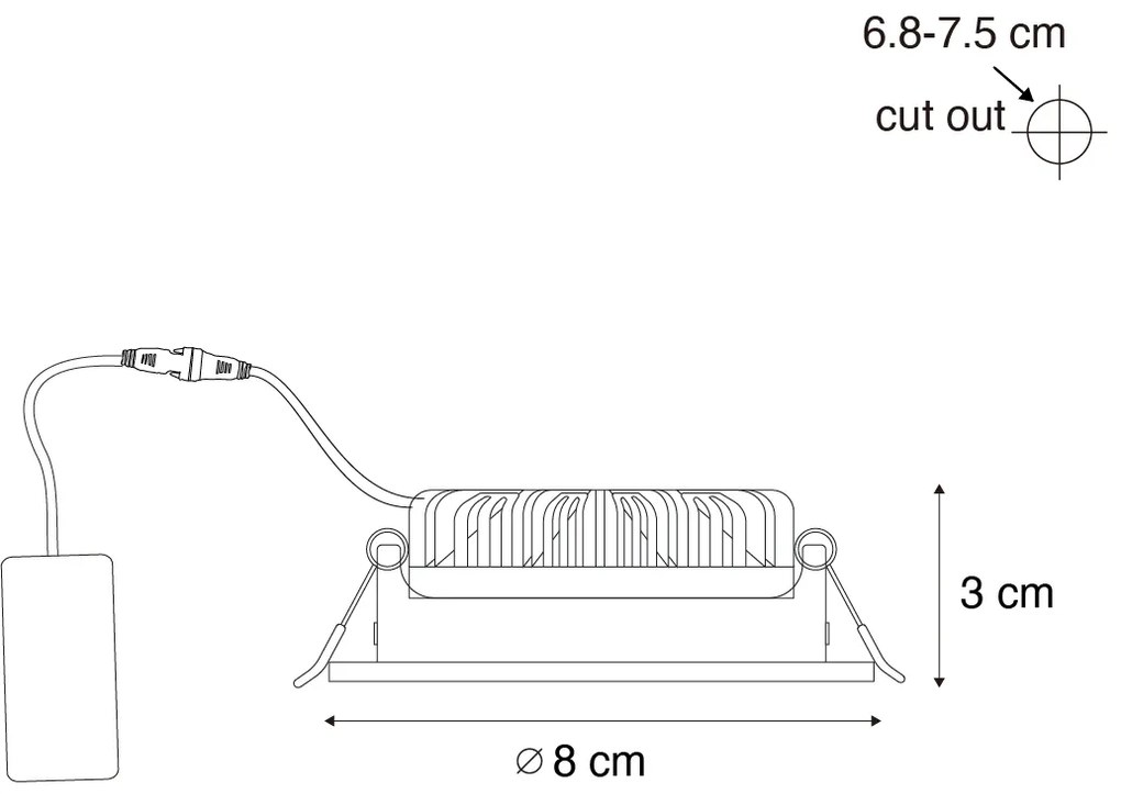 Set van 6 inbouwspots zwart kantelbaar 8,2cm incl. LED dim to IP54 ultra slim - Pupil Nowoczesny Oswietlenie wewnetrzne