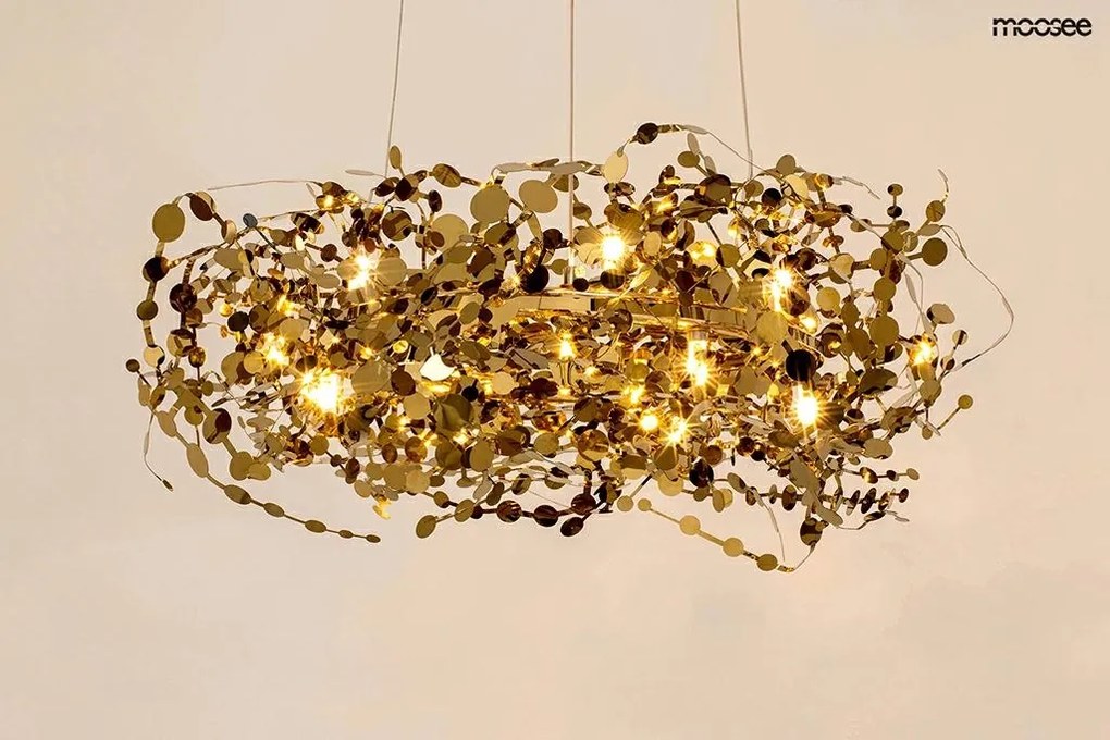 Designerska lampa wisząca Monete 60, złota