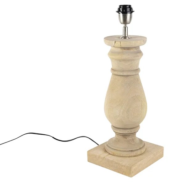 Stylowa lampa stołowa bez klosza drewno naturalne - Catnip Rustykalny / Vintage Oswietlenie wewnetrzne