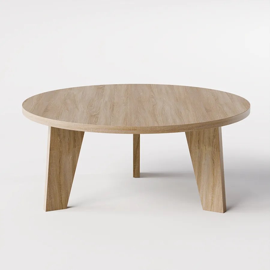 Stolik kawowy okrągły ELLA Ø90 cm Dąb Sonoma