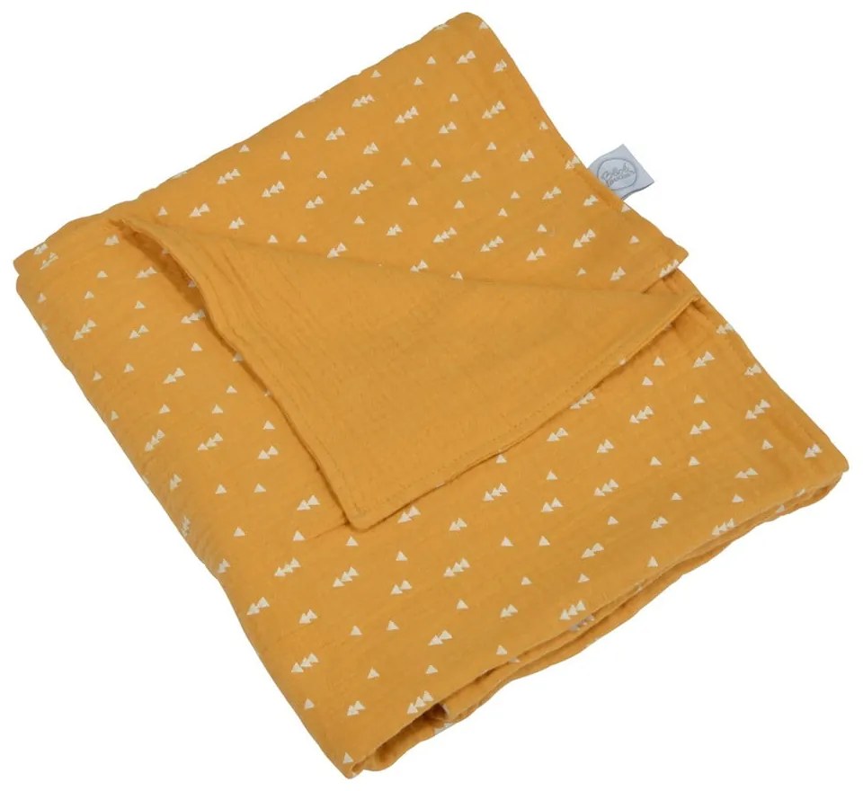Żółty muślinowy koc dziecięcy 75x75 cm – Bébé Douceur