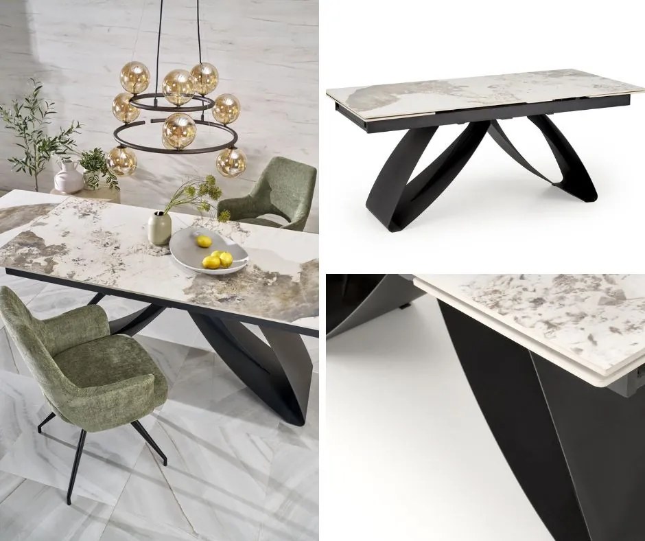 Rozkładany stół z blatem ze spieku Hilario Halmar