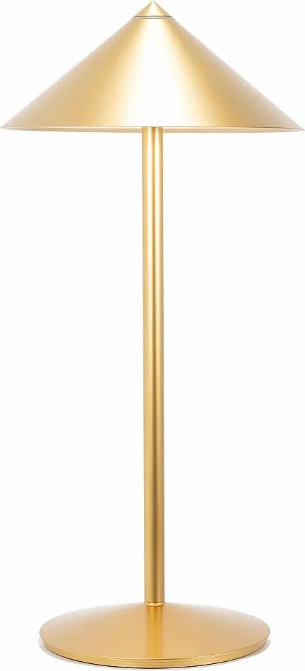 Lampa stołowa LED Zafferano Pina L Desk 6 W, akumulatorowa, IP65, dotykowy ściemniacz, magnetyczna głowica, do wnętrz i na zewnątrz, złota