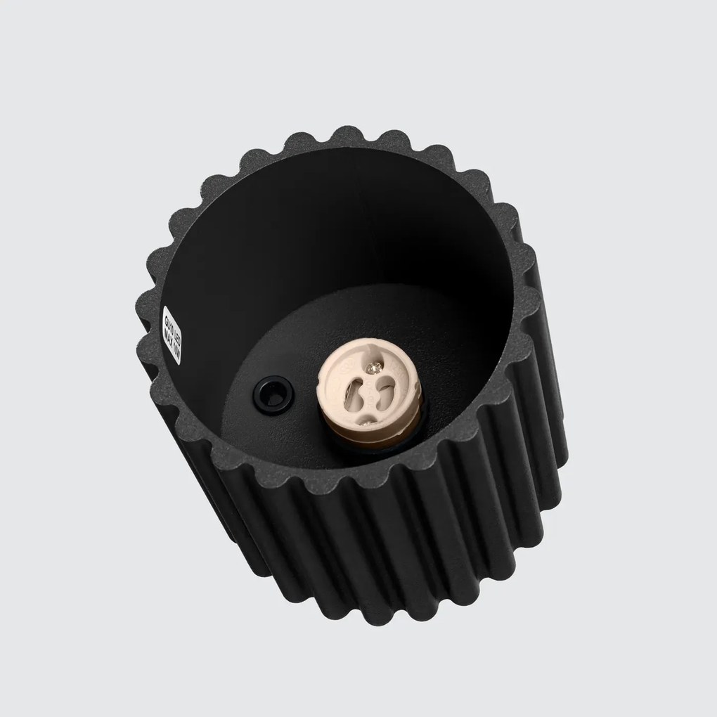 Plafon AURA 1 czarny GU10 ryflowany SOLLUX  LIGHTING