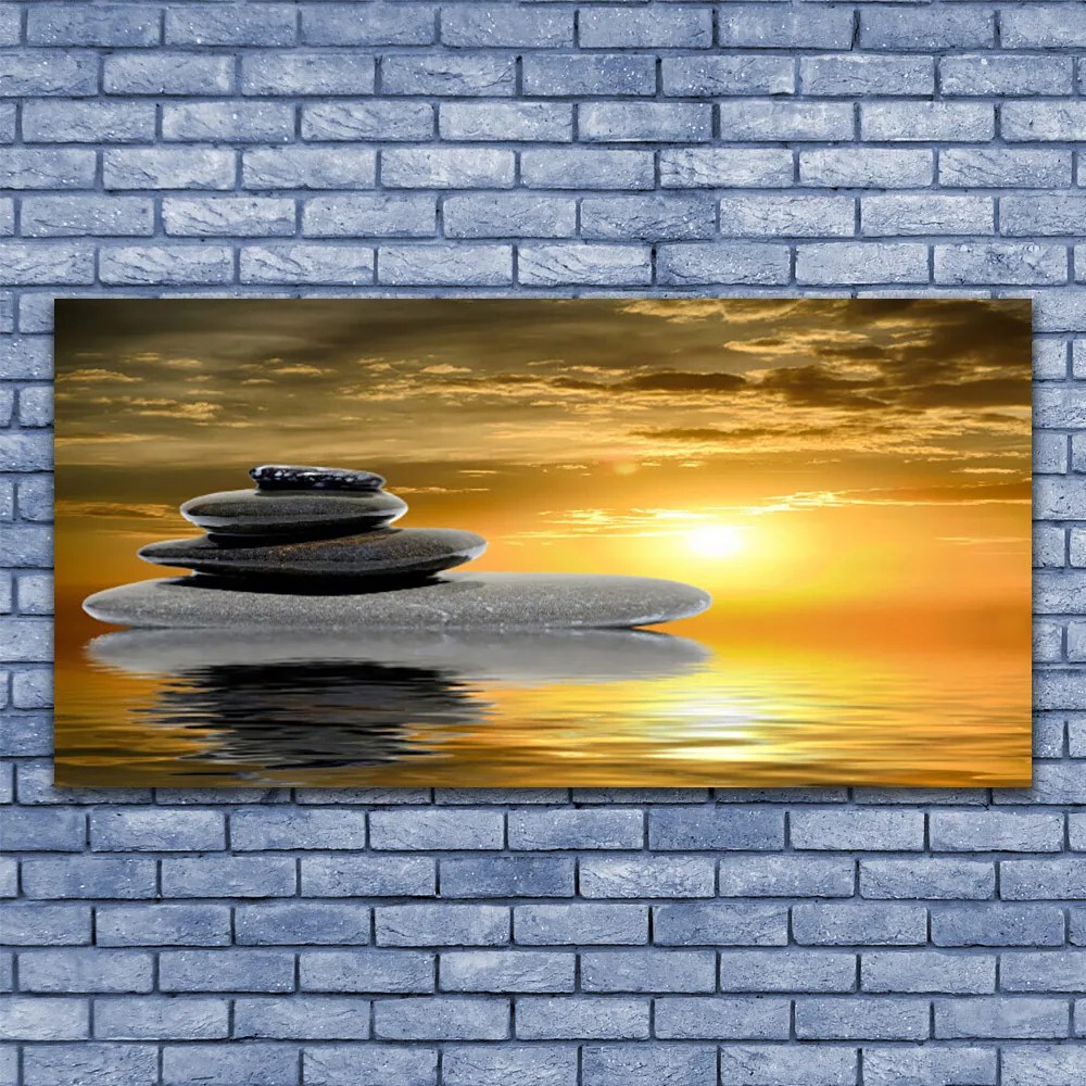 Obraz na płótnie Zachód Słońca nad Skalistym Brzegiem