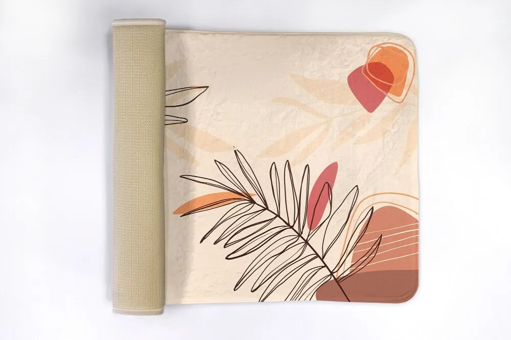 Dywanik łazienkowy antypoślizgowy Dywanik łazienkowy antypoślizgowy Liście Geometryczny