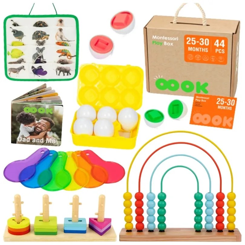 Tooky toy box pudełko xxl montessori edukacyjne 7w1 sensoryczne 25-30 mies.