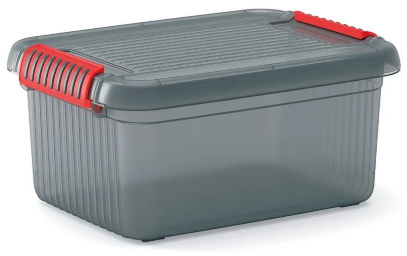 Szary plastikowy pojemnik z pokrywką 39x29x18 cm K Latch Box – KIS