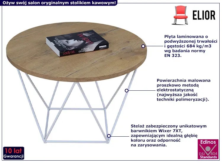 Stolik kawowy w stylu skandynawskim dąb lancelot - Tympa 5X