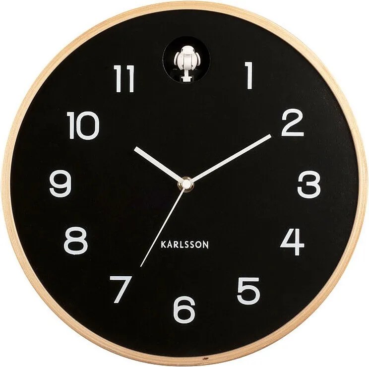 Zegar ścienny Naturalna Kukułka - Czarny - Ø31,5cm