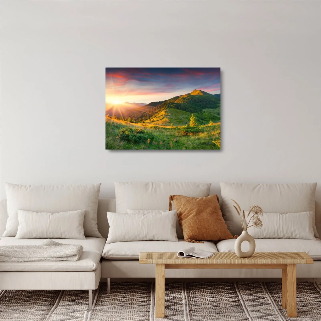 Obraz na szkle - Letni krajobraz (70x50 cm)