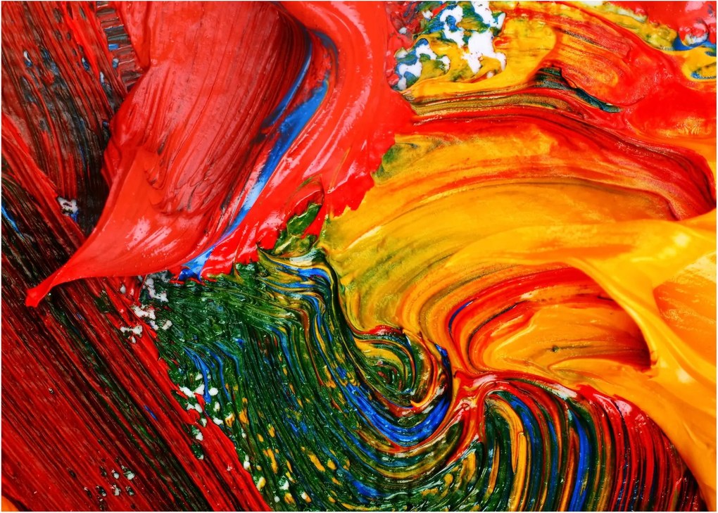 Obraz - Niebieska abstrakcja za pomocą pędzla (70x50 cm)