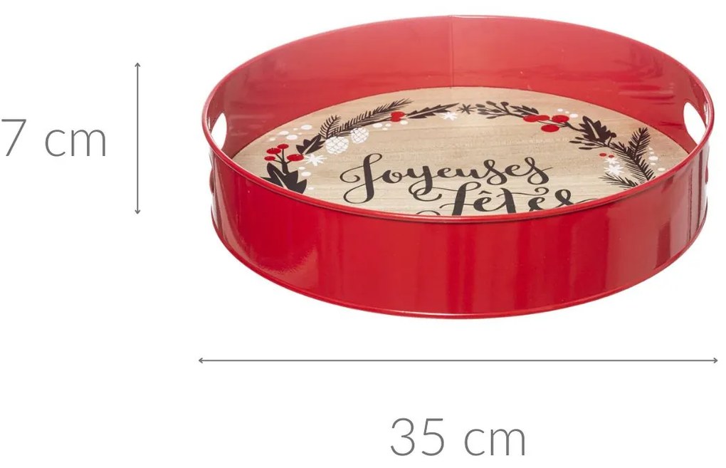 Ozdobna taca z motywem świątecznym, Ø 35 cm