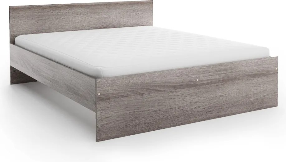 Łóżko ELISA 180 x 200 cm, dąb truflowy Stelaż: Ze stelażem listwowym rolowanym elastycznym, Materac: Materac Coco Maxi 20 cm