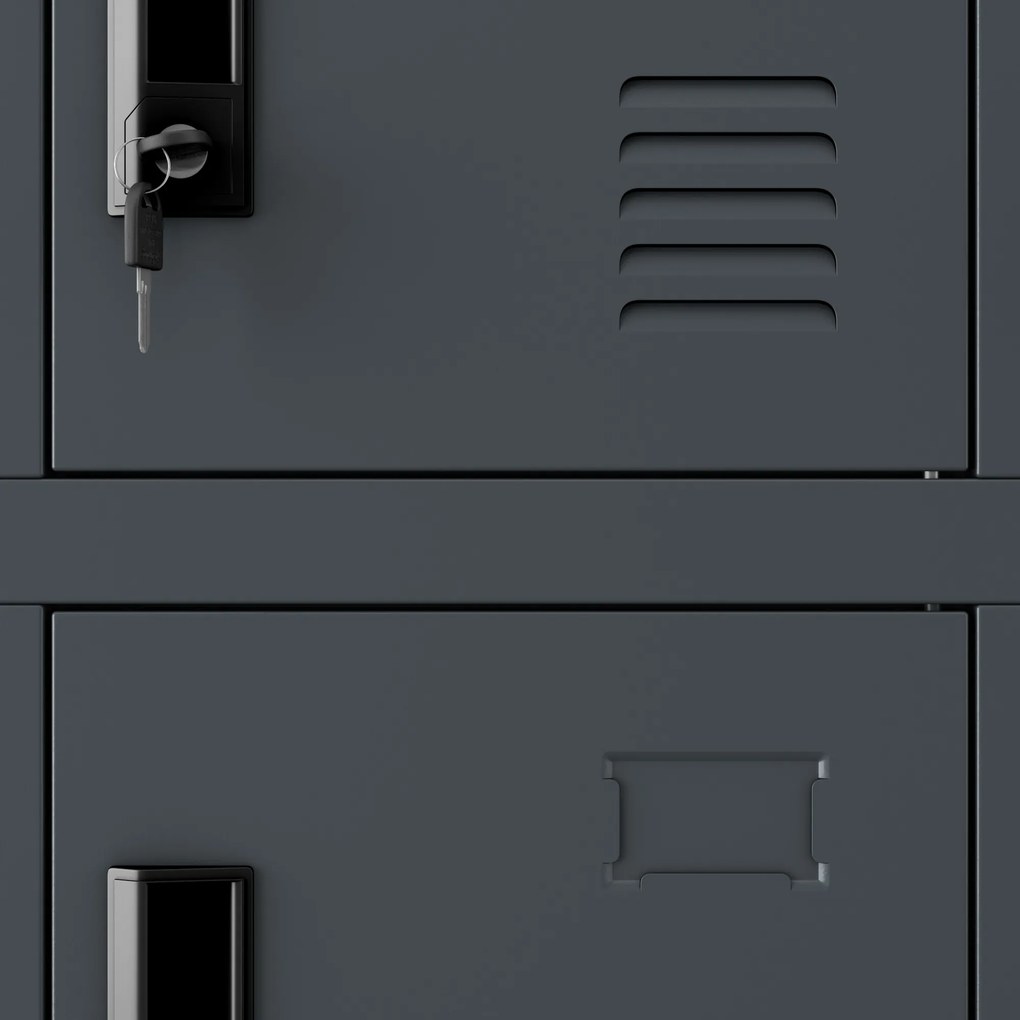 Szafka pracownicza skrytkowa 18-skrytkowa antracytowa, 900x1850x400 mm: KAROL
