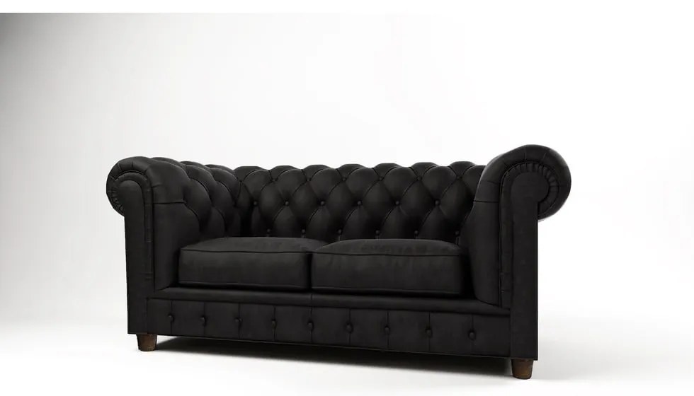 Czarna aksamitna sofa 184 cm Cambridge – Ropez