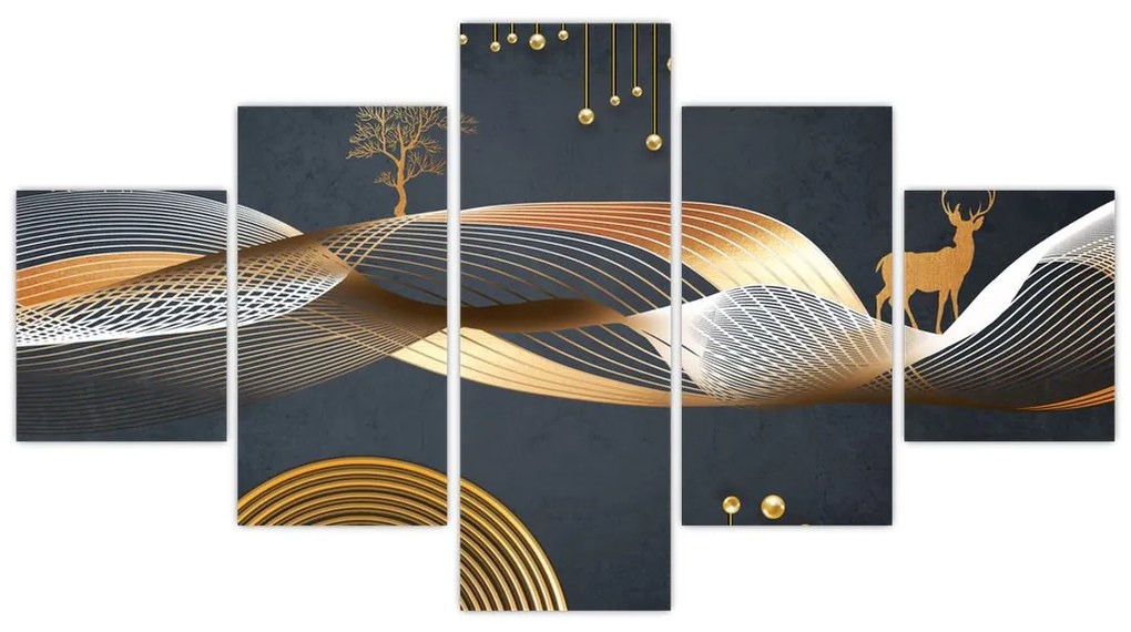 Obraz - Grafika z jeleniem (125x70 cm)
