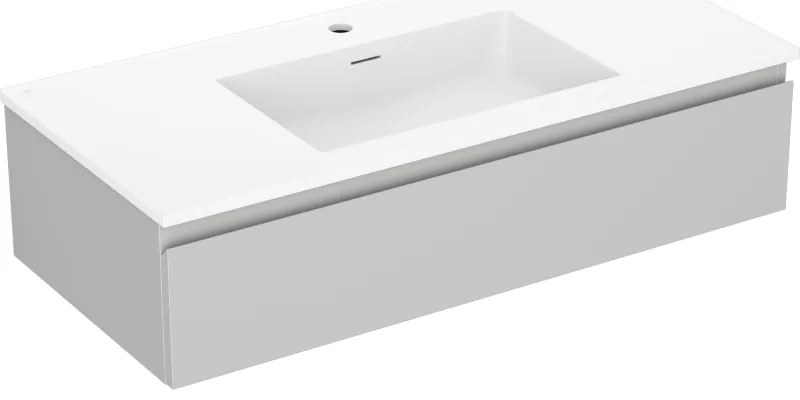 Mexen Orio szafka łazienkowa 100 cm z umywalką Otis, 1 szuflada, szara mat/biała mat - 91A10-10023-1-BF62-W18M01