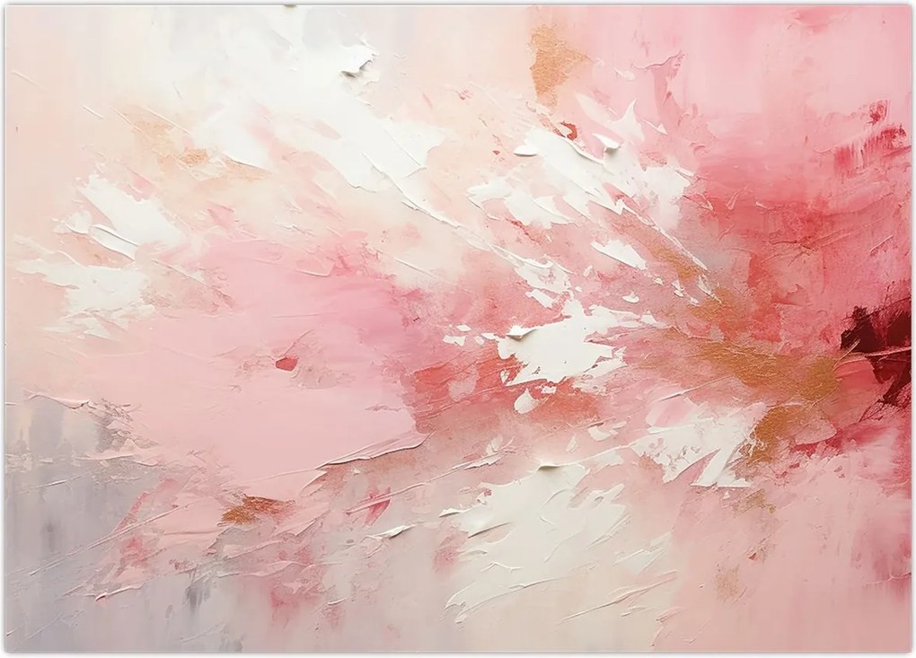 Obraz na szkle - Różowa abstrakcja (70x50 cm)