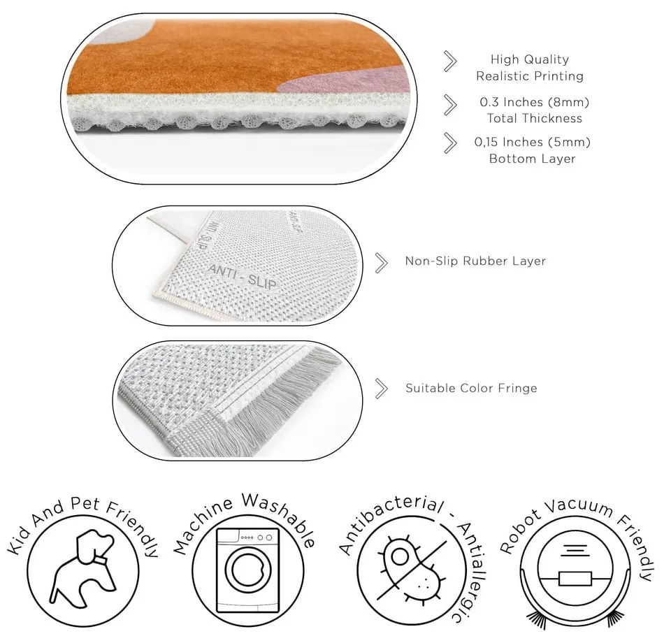 Pomarańczowy chodnik odpowiedni do prania 80x200 cm Squiggly Orange – Mila Home