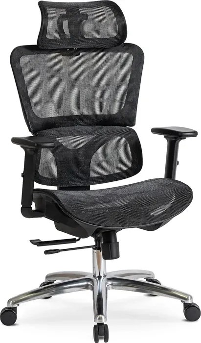Fotel Biurowy Ergonomiczny Obrotowy ROYAL Czarny Nowoczesny